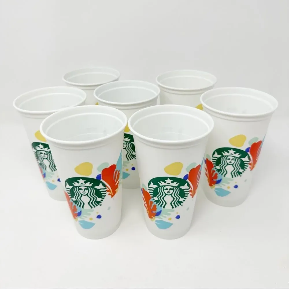 7 STARBUCKS‎ REUSABLE CUPS LEAF EDITION